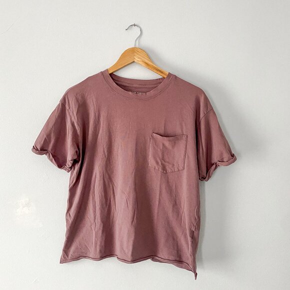 American Eagle Soft & Sexy Boxy Pocket Tee Mauve - Small - Picture 2 of 9